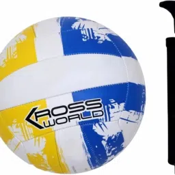 SUPER PVC VOLLEYBALL WITH AIR PUMP (SIZE-5) Volleyball - Size: 5-18