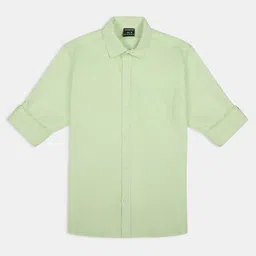 CHARCHIT Boys Spread Collar Long Sleeves Casual Cotton Shirt-image-49