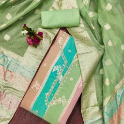 Blissta Floral Woven Design Unstitched Dress Material-image-74