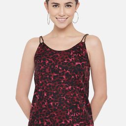 OTIRA Women Animal Print Shoulder Straps Crepe Top-image-90