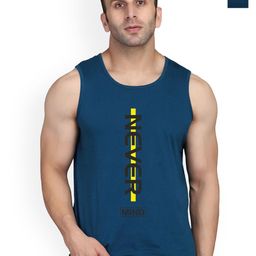 SLOWLORIS Pack Of 2 Typographic Printed Sleevesless Bio-Wash Combed Cotton Gym Vests-picture-45