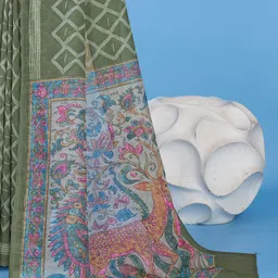 Anouk Rustic Linen Blend Bagh Saree image 4
