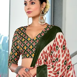 DIVASTRI Ethnic Motifs Block Print Saree image 4