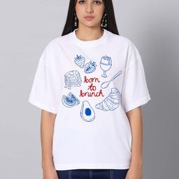 Besick Women Graphic Printed Round Neck Cotton Oversized T-shirt-picture-36