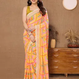 DIVASTRI Pure Georgette Ready to Wear Mysore Silk Saree-picture-58