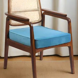 HABERE INDIA Brown & Blue Wooden Lounge Chiar-image-60