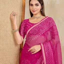 Mitera Bandhani Printed Pure Chiffon Saree-image-77