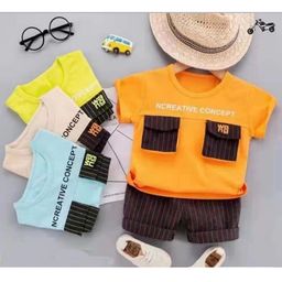 Bold N Elegant Boys Striped Round Neck Pure Cotton T-shirt With Shorts-picture-26