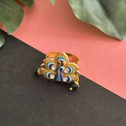 KALAKARI Meenakari Adjustable Finger Ring-image-96