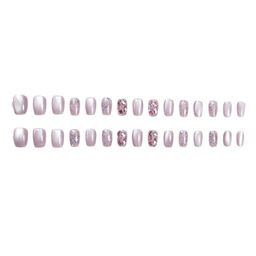 Secret Lives Set Of 24 Glossy Artificial Nails - Purple Royal Stone-9