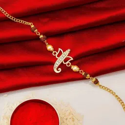 Designer R211 Gold Finish Bracelet, Chawal Roli Pack Set-image-95