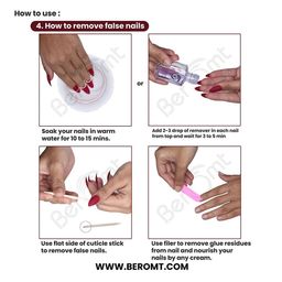 BEROMT Set Of 16 Press On Artificial Nails With Application Kit - BFN504CN image 4
