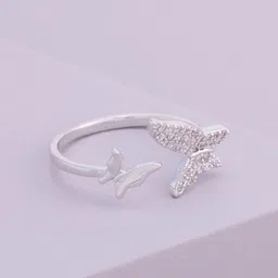 Kushal's Fashion Jewellery Women White Rhodium-Plated Party Trendy Zircon Finger Ring-image-44