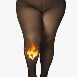 Curves By ZeroKaata Dual-Toned High Waist Fleece Winter Pantyhose Stockings-picture-23