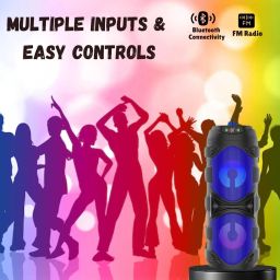Clairbell DJ Box 50w Speaker 2000mAh battery & FM Radio with Mic Bluetooth speakerTY166 50 W Bluetooth Party Speaker image 3