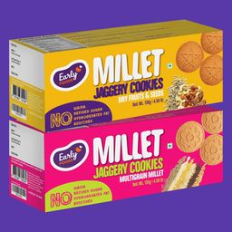 Early Foods Organic Jaggery & Dry Fruit Multigrain Millet Cookies, Sugar-free, 300g Twin Pack-3