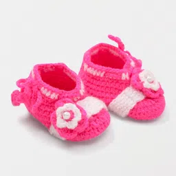 MayRa Knits Floral Decor Booties - Pink-picture-27