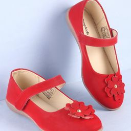 Pine Kids Belly Shoes Floral Applique - Red-picture-19
