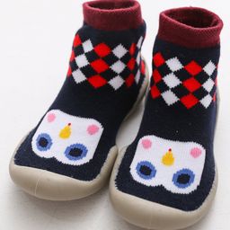 U-grow Anti-Skid Soft Socks Shoes Owl Design  - Blue-image-19