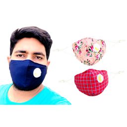 The Little Lookers Reusable & Washable Anti Pollution Face Mask PM 2.5 with Breathing Valve - Pack of 2 (Colour & Print May Vary)-image-41