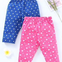 Babyhug Three Fourth Leggings Pack of 2 - Blue Pink-image-82