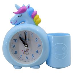 Asera Unicorn Table Alarm Clock With Pen Stand - Blue-26