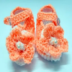 Knits & Knots Flower Design Booties - Peach-picture-10