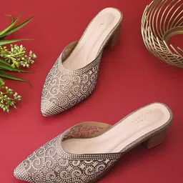 XE Looks Women Pointed Toe Block Mules-picture-20
