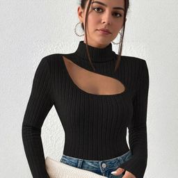 Outzidr Women Solid High Neck Top-image-87