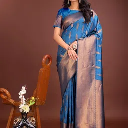 Astita Woven Design Zari Banarasi Saree With Blouse Piece-image-46