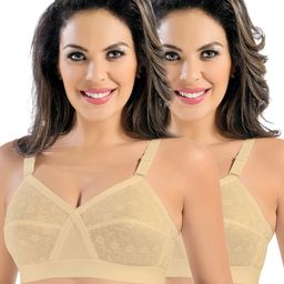Sonari Nude-Coloured Self Design Non-Wired Non Padded Everyday Bra-37