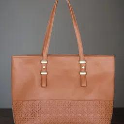 Toteteca PU Shopper Shoulder Bag with Cut Work-5