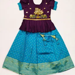 UFB Girls Embroidered Sequinned Ready to Wear Lehenga &-11