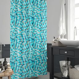 ArtzFolio Blue & Grey Printed Waterproof Shower Curtain-image-99