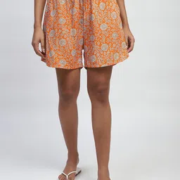 Global Republic Women Floral Printed Loose Fit High-Rise Outdoor Shorts-image-53