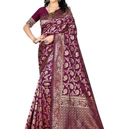 KALINI Woven Design Zari Silk Blend Kanjeevaram Saree-image-91