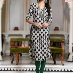 Moda Rapido Selection Of 2 Floral Printed Round Neck Straight Kurtas-image-89