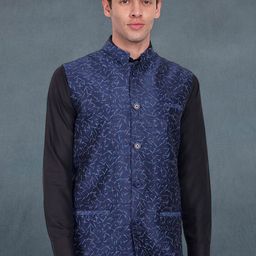 SKAVIJ Men Printed Woven Nehru Jacket-picture-57