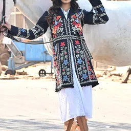 Zolo Label Women Washed Cotton Lightweight Tailored Jacket with Patchwork-image-34