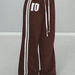 TABADTOD Women Striped Relaxed Loose Fit Easy Wash Trousers-image-80