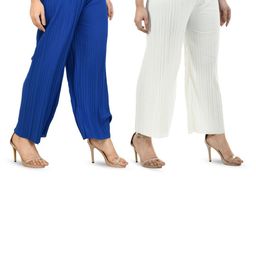 Brainbees Women Pack of 2 Crepe Palazzos-image-67