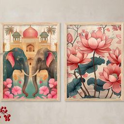 WALLLANE Brown 2 Piece Wood Abstract Wall Paintings-image-48