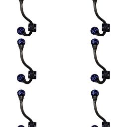 IndianShelf 6 Pcs Ceramic Floral Key Holder Hangers for Clothes Wall Mounted-image-94