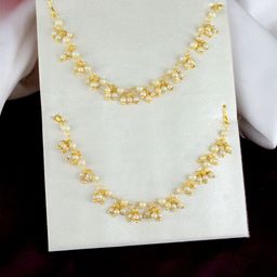 PRIVIU Gold-Plated Artificial Beaded Contemporary Ear Cuff-image-56