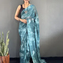 KAYOMMI Tie and Dye Dyed Pure Georgette Saree-22