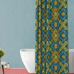 ArtzFolio Green & Blue Printed Waterproof Shower Curtain-image-40