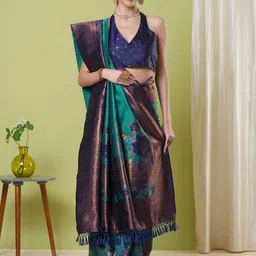 HI FI NX Woven Design Zari Silk Blend Banarasi Saree-picture-30