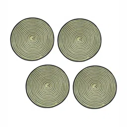 TIED RIBBONS 4-Pcs Green & Olive Round Table Placemats-image-51