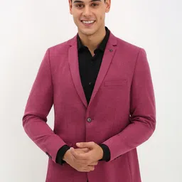 Allen Solly Slim-Fit Notched Lapel Single-Breasted Blazer-picture-0