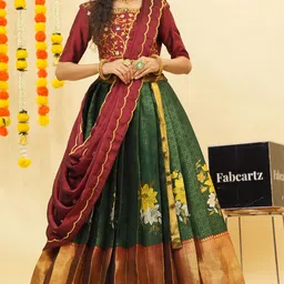 Fabcartz Semi-Stitched Lehenga & Unstitched Blouse With Dupatta-picture-12